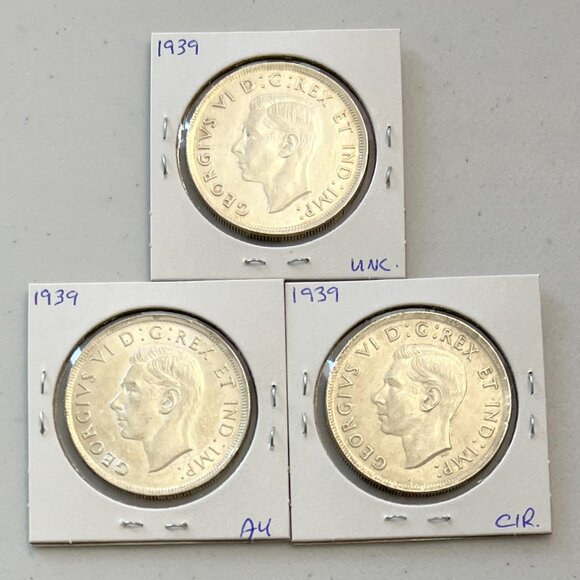 Spectacular Set of 3 x 1939 Canada Silver $1 Dollar Coins! - Picture 2 of 16